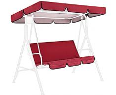 Hongjingda Federa per cuscino a dondolo a 3 posti, con tettuccio parasole, impermeabile, antipolvere, per mobili da giardino