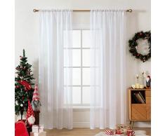 SIMPVALE 1 Pezzi Tenda per Interni, Marrone 140x245 cm Tende per Finestre con Motivo a Floreale Ricamata, Tenda Semi Trasparente Voile con Occhielli per Camera da Letto e Salotto