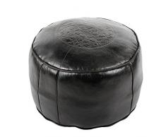 albena Marokko Galerie 30-114 Tabaa Marocchino Cuscino del Sedile Orientale in Pelle ø 50 x 30 cm Nero