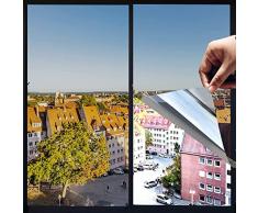 Pellicola Vetri Finestre Autoadesiva, Riflettente Pellicola Specchio per Vetri Finestre Oscurante 97% Anti-UV Anti Calore Argento Solare Pellicola Finestre per Ufficio Casa (40 * 200)