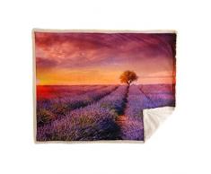 Caleffi Coperta Plaid in Pile ricciolino Lavender Sunset 130x160 cm Peso 460 gr/mq