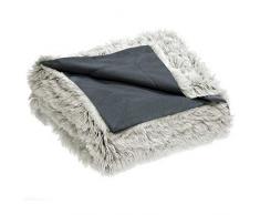 CelinaTex Shetland coperta soffice coperta di finta pelliccia grigio bianco coperta casa XXL 220 x 240 cm crema grigio