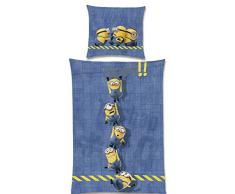 Global Labels G 95 600 MI2 120 - Biancheria da letto, motivo: Minion Oops, cotone renforce, con copripiumino di 135 x 200 cm e federa di 80 x 80 cm