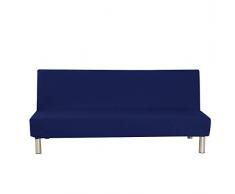 Fodera per divano senza braccioli tinta unita Stretch Fodera per fodera per futon 3 posti Fodera per divano pieghevole per elastici 3 posti Pieghevole Divano letto senza braccioli 200 x 130 cm