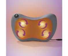 VITALmaxx Cuscino da massaggio Shiatsu con funzione di calore | Massaggio ad impastamento secondo il principio Shiatsu, ideale per il rilassamento muscolare | Cinturino di fissaggio flessibile