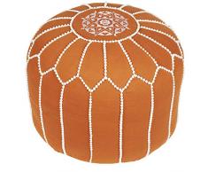 Pouf Tondo Seduta in Cotone Chems Marrone ø 45cm Senza Imbottitura | Cuscino di Seduta da Terra Cuscini Orientale | Sgabello a Pedale Ricamato Come Decorazione Orientale