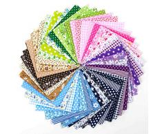 MOOKLIN ROAM 42 Pezzi Tessuto Cotone, Stoffa Patchwork Tessuti a metraggio, Scampoli Stoffe per Cucito Creativo al Metro per Bambini Fai da, 25 x 25 cm