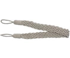 2x GRIGIO MELANGE FRANCESE SINNET CORDONE INTRECCIATO fermatenda per tende drappi 34 " -86cm