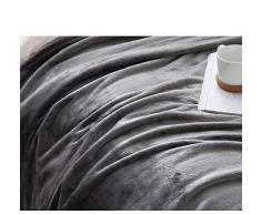 Coperta in pile morbida e calda per tutte le stagioni, da viaggio, con sacchetti salvaspazio riutilizzabili, dimensioni 150 x 200 cm, Grigio