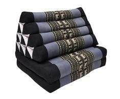 Wilai GmbH Cuscino Triangolo Thai con Piccolo Materasso 2 Pieghe, Fabbricato in Thailandia, Nero/Viola (81302)