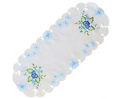 matches21 - Runner centrotavola con fiori primaverili e fiori, 30 x 70 cm, ovale, in poliestere