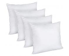 ilauke Cuscino Imbottitura per Divano, Decorazione in Cotone e Poliestere Guanciale Anallergico, Confezione da 4 Pezzi in Puro Bianco di 50 x 50 cm, per Divano Letto Ufficio