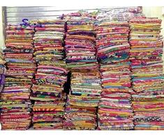 The Art Box Mix Lotto di trapunte indiane tribali Kantha, copriletto, copriletto, copriletto, copriletto, copriletto, coperta in cotone vintage Art Deco 60 x 90 Inch Approx. Multi