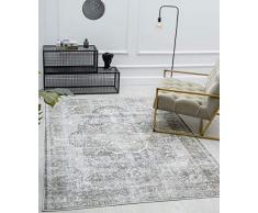 the carpet Zen - Tappeto classico vintage per soggiorno in stile moderno, ultra piatto, lavabile fino a 30 gradi, retro in cotone, motivo orientale, grigio marrone, 160 x 230 cm