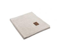 Knit Factory 091112 Jesse - Coperta lavorata a maglia, 130 x 160 cm, beige