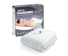 Imetec Scaldasonno Sensitive Singolo, si Adatta ai Cambi di Temperatura, Morbido Peluche, Coprimaterasso Maxi 190 x 90, Electro Block, 6 Temperature, Timer, Risparmio Energetico, Lavabile