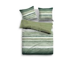 TOM TAILOR 0009857 Set biancheria da letto con fodere per cuscini Flanella 1x 135x200 cm + 1x 80x80 cm, forest