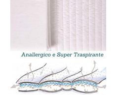 EVERGREENWEB Materasso Lettino o Culla 60x120 per Bambini alto 12 cm + Cuscino ANTISOFFOCO su misura GRATIS con Fodera in Cotone Naturale, Rivestimento Sfoderabile Bianco Anallergico Lavabile SYMBA