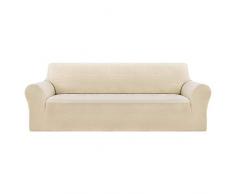Deconovo Copridivano 3 Posti Elasticizzato Fodera Protettiva Divano Universale con Braccioli per Divano Beige