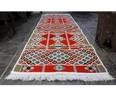 Elessar 65 x 200 cm incl. Frange, Kelim, Tappeto dall'Oriente, corridoio, Decorazione per Interni Orientale, Appartamento RS 1-3-22