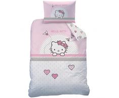 Hello Kitty 045284Â KITE Set di biancheria da letto, Cotone, Rosa, 100Â x 135Â cm