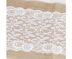 Pixnor Tavola di nozze decorazione tela pizzo Table Runner panno rettangolare 108 x 30cm