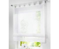 SIMPVALE Tenda a Pacchetto Tende in Voile Trasparente per Balcone e Cucina, Bianco, 120x155cm