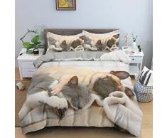Copripiumino 200 x 200 cm Animale Bianco Antico Copri Piumone In Microfibra Viene Fornito Con 2 Federe,Set Piumone Adatto A Bambini E Adulti