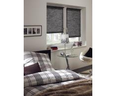 GARDINIA Tenda a rullo con morsetto di fissaggio o adesiva, Per luce diurna, Opaca, Kit di montaggio incluso, EASYFIX Tenda a rullo Naturale, Nero/Bianco, 75 x 150 cm (LxA)