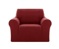 Deconovo Copridivano 1 Posto Elasicizzato Universale Fodera Protettiva Divano Copripoltrona con Braccioli per Soggiorno Vino