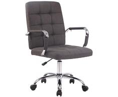 CLP Sedia Ufficio Deli Pro In Tessuto I Sedia Girevole Imbottita E Trapunta I Sedia Scrivania Con Braccioli, Colore:grigio scuro