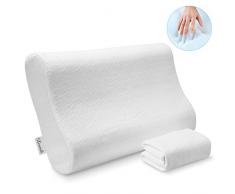 Levesolls Cuscino Cervicale Memory Foam per Dormire con Altezza Regolabile Antipolvere e Antiacaro, Cuscino Letto Ergonomico per Dolori a Collo/Cervicali, Rimovibile/Lavabile