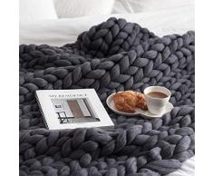 Coperta a Maglia Grossa,Filato di Lana Merino Intrecciato a Mano Coperta for Letto Divano Sedia,Decorazioni for la Casa Tappeto (Color : 10, Size : 50cm*50cm)