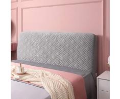 Copri-Testiera del Letto Singolo/Matrimoniale in Protettore Moderno Elasticizzato Copertura Antipolvere Elastico Fodera per Testiera Decorazione (Color : Grey, Size : 100cm)