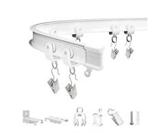 Tenda da soffitto pieghevole Binario flessibile Curvo per tenda da parete Divisorio per camper Tenda resistente Sistema di guida per tende da 30 m per tende a baionetta