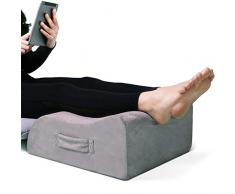 Cuscino per lelevazione delle gambe, cuscino a cuneo per supporto gambe in memory foam, recupero post-operatorio, miglioramento della circolazione sanguigna, riduzione del gonfiore