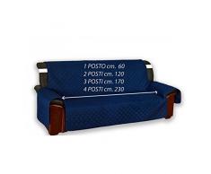 COPRIDIVANO SALVADIVANO VIVY TRAPUNTATO PIANO LISCIO BLU - 3 POSTI seduta cm. 170