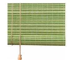 LIJINBO Tenda A Rullo in bambù,Green Bamboo Blind Blind Filtering Light Filtering 60% Blackout Sollevamento Privacy Roll Up Shades Tenda for Finestra/Ante (Color : Green, Size : 0.85x2.4m)