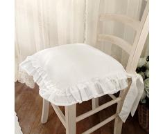 AT17 Cuscino per sedia Shabby Chic Sucre Blanc Collection 40 x 40 Colore Bianco