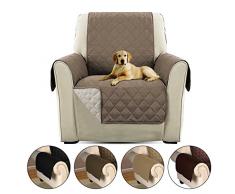 PETCUTE Copripoltrona per Divano Trapuntato Luxury Protegge da Animali Extra Morbido Marrone Chiaro Silla
