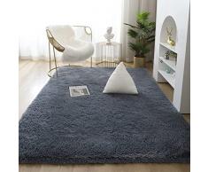 Evitany Morbida Soffici Tappeti Tappeto a pelo lungo, Tappeto durevole antiscivolo aggiornato, Moderni Tappeto a Pelo Soggiorno per Bambini Camera da Letto Home Decor Nursery Tappeti(grigio,80x120cm)