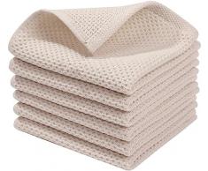 Asciugamani da Cucina In 100% Cotone, 35 x 35 cm,Confezione da 6, Ultra Morbidi, Assorbenti ad Asciugatura Rapida,Strofinacci Cucina,Per Tavolo da Pranzo,Cucina