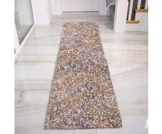 The Rug House Tappeto Lungo Moderno Durevole a Pelo Lungo Shaggy Giallo ocra Screziato Sala Salotto Zona Lounge Camera corridoio 60cm x 240cm