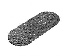 Navaris Tappetino Antiscivolo Vasca da Bagno - Tappeto Anti Scivolo Ciottoli Anti Muffa 99x39cm - Grip Aderente Piatto Doccia 162 Ventose - Nero