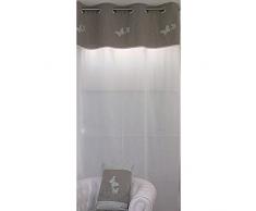 Soleil d' Ocre 033688 Butterfly Tenda ricamata a occhielli cotone ecru 240 x 140 cm