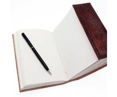 Fronte oceano grande 8 "cuscino di cuoio in rilievo celtico due blocchi blu in pietra vuoto diario personale giornale ricaricabile notebook