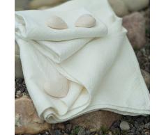 LinenMe 35 x 50 cm set di 2 asciugamani, Rhomb Damask, bianco