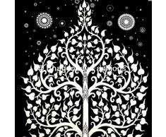 Mandala Indiano Albero della vita Arazzo da parete stuoia Yoga con decorazione in stile bohemien hippie con tessuto fatto a mano