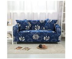 Fiori Nordici Copridivano Elasticizzato Fantasia, Tessuto in Elasticizzato Stampa 1/2/3/4 Posti Nordico Poliestere Anti Acaro/Rughe/Polvere Fodera Divano Lavabile (Stile 6,4 Posti)