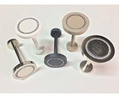 Fermatenda reggitenda swarovski fermatenda da muro gancio tenda ganci parete gancio per tende fermatende a muro raccogli tenda reggi tenda ambrasse per tende embrasse R30 (ACCIAIO SATINATO, 25)